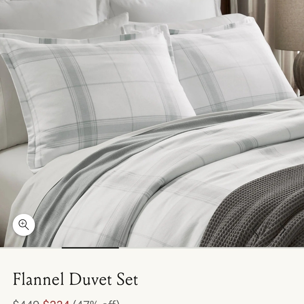 Elegant Plaid Flannel Duvet Cover Set